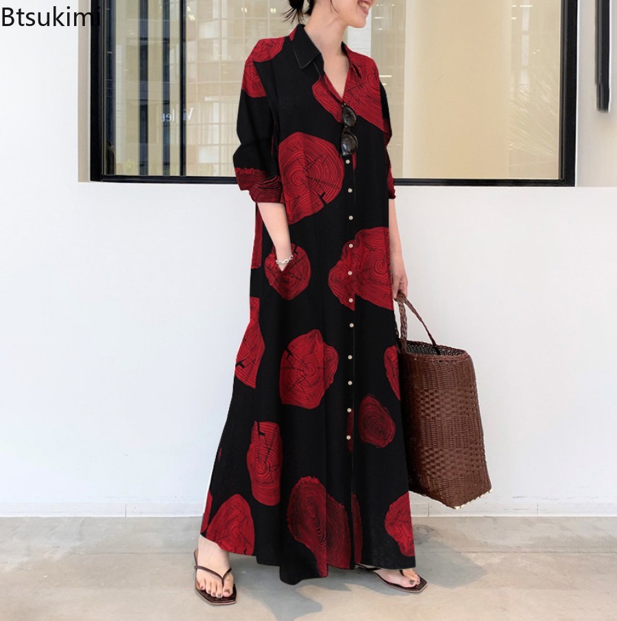 2026 Women Shirt Dress Loose C - Casual Loose Linen Shirt Dress 评论和价格