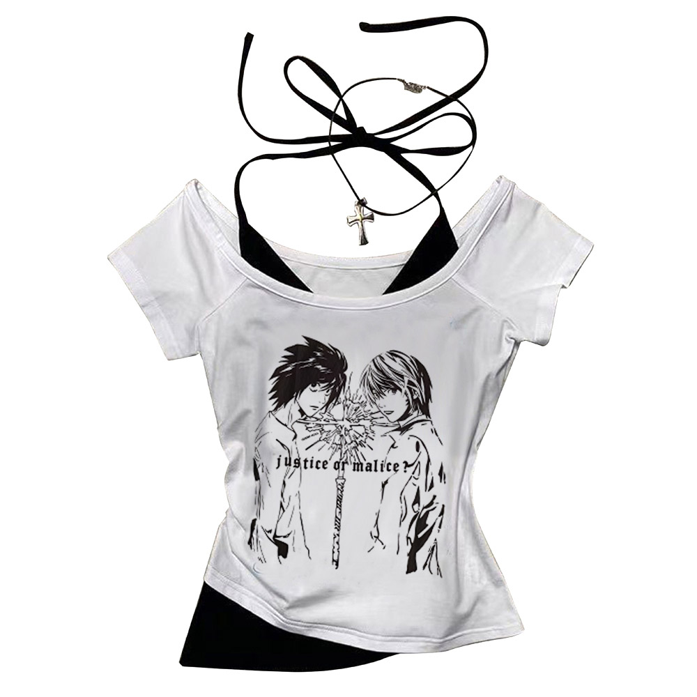 Death Note Gothic Grunge Crop  - Y2K Graphic Baby Tee Crop 评论和价格