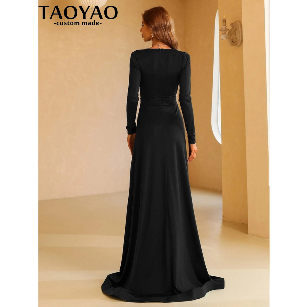 TaoYao Women Evening Dresses C - Elegant Satin Evening Gown Split 评论和价格