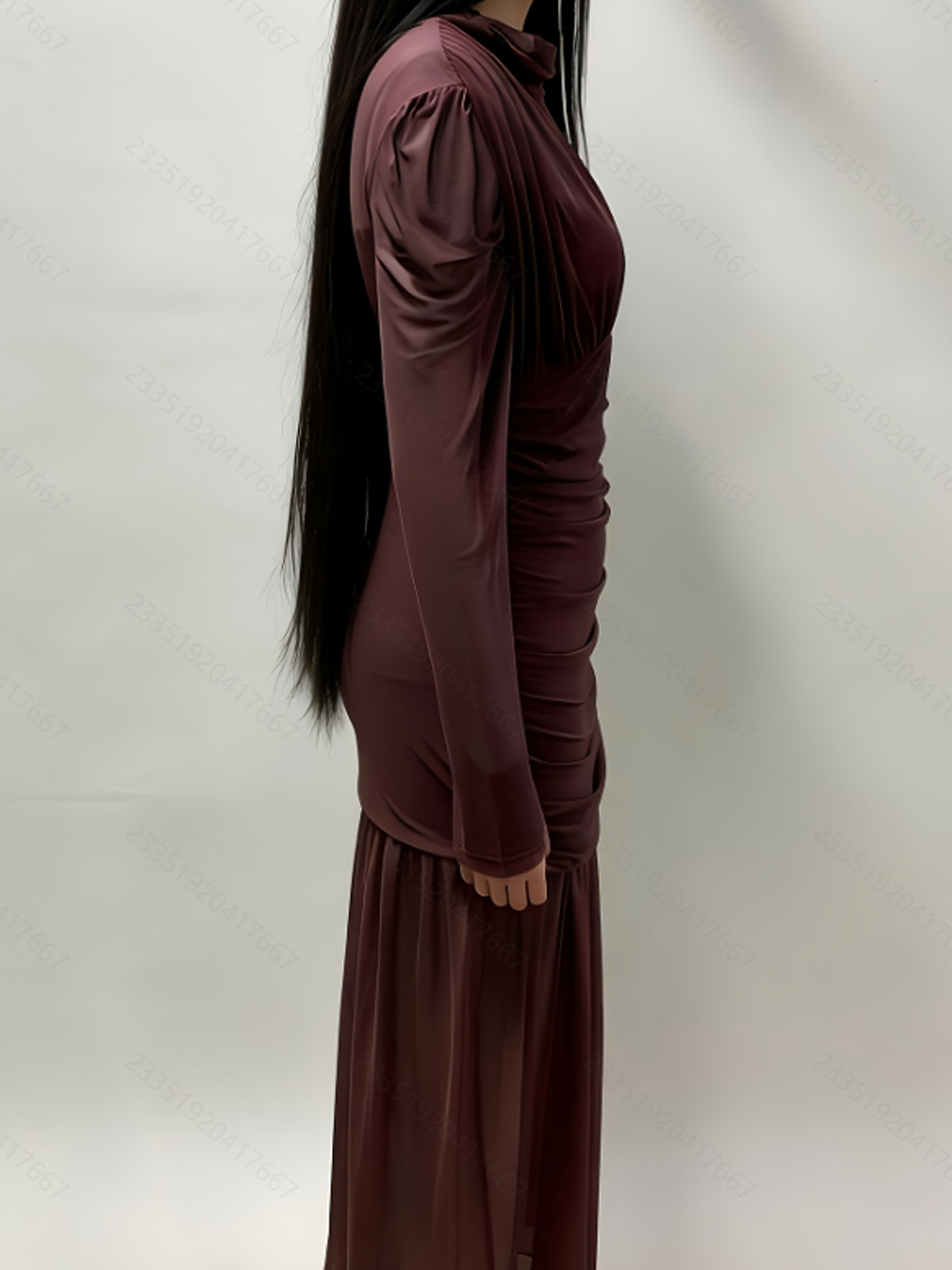Elegant Sheer Long Sleeve High - Sexy Mesh Sheer Bodycon Dress 评论和价格