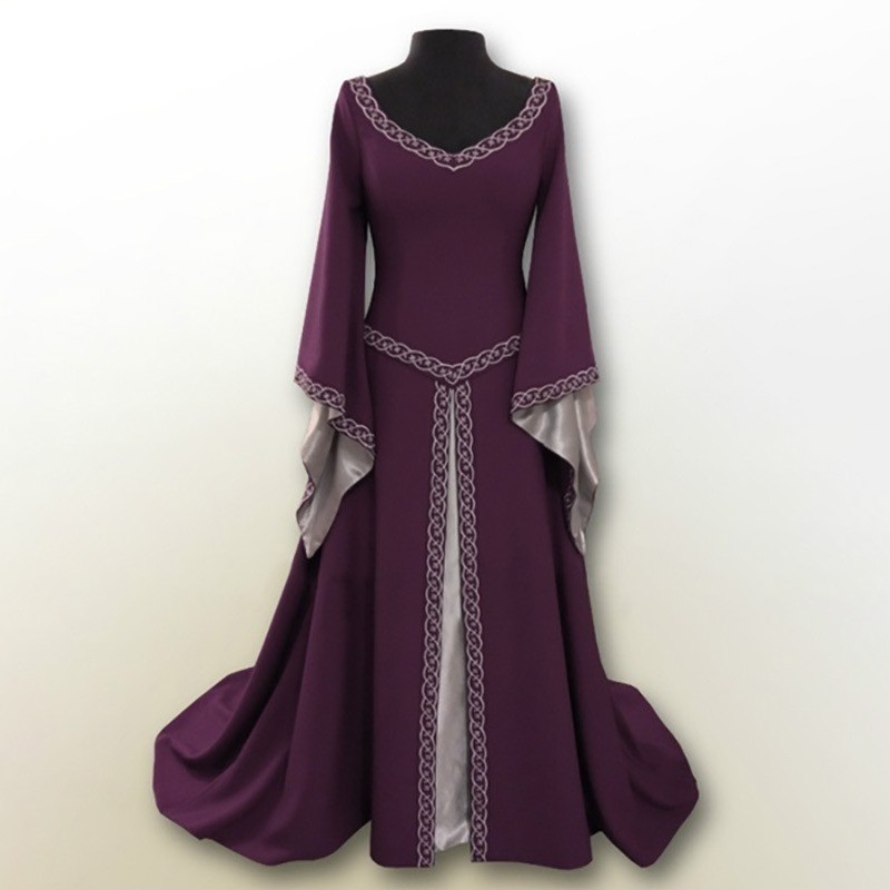 Long Sleeve Round Neck Mid Len - Skirts 评论和价格