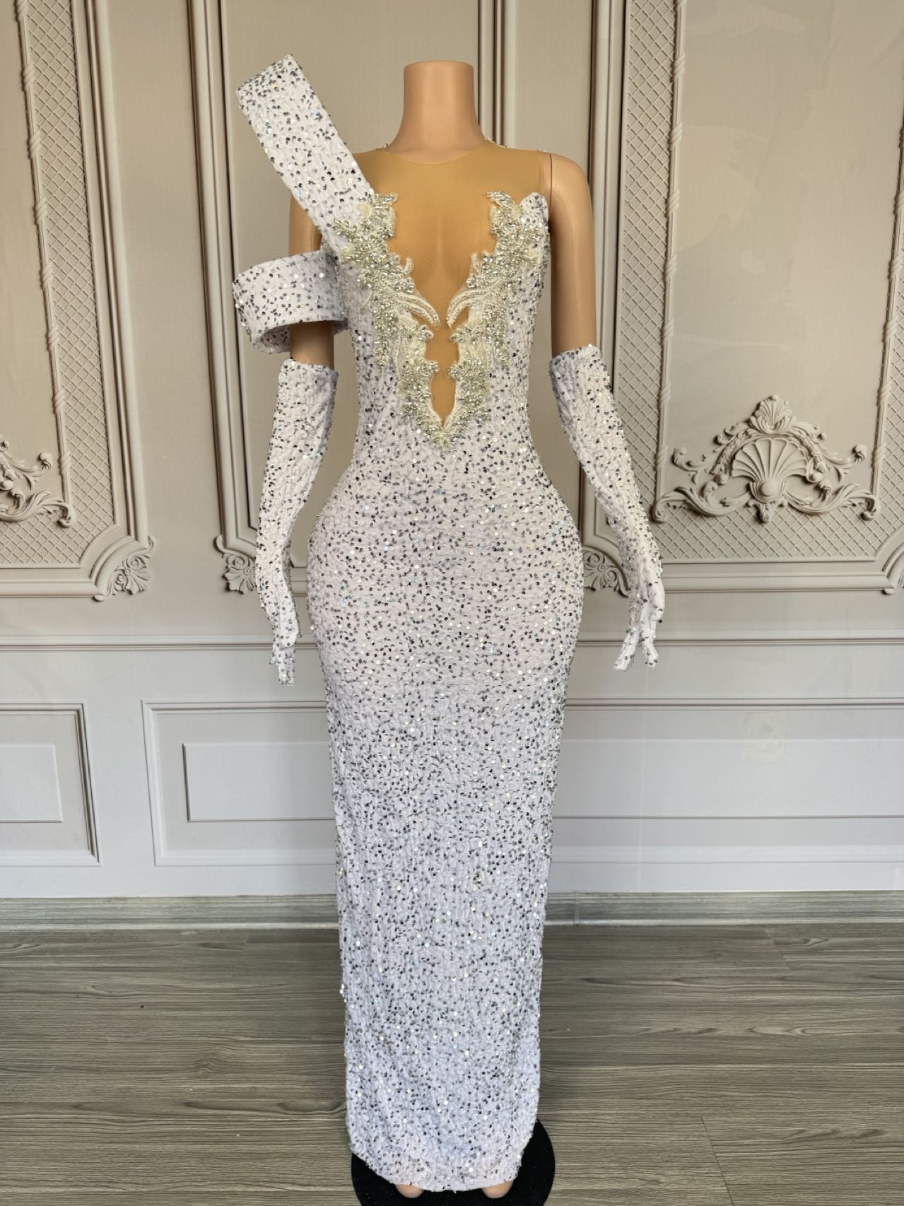 Sparkly Rhinestone Deep V Neck - Sparkly Rhinestone Club Party Dress 评论和价格