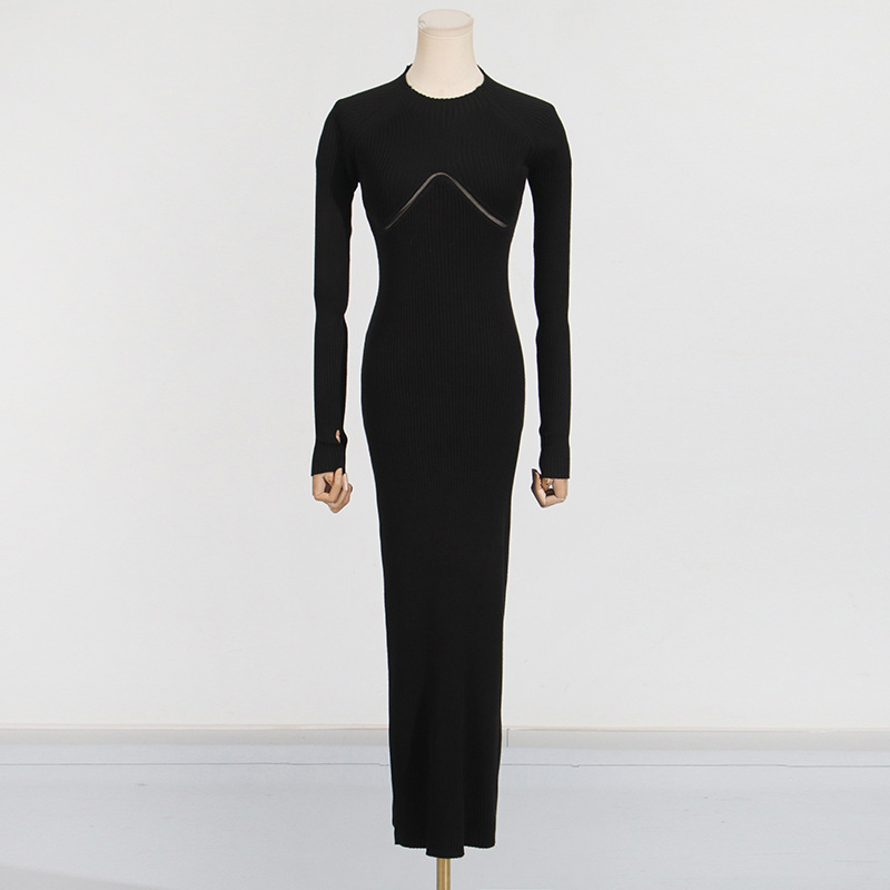 Onecozyday Women's White Ribbe - Bodycon Long Sleeve Ribbed Dress 评论和价格