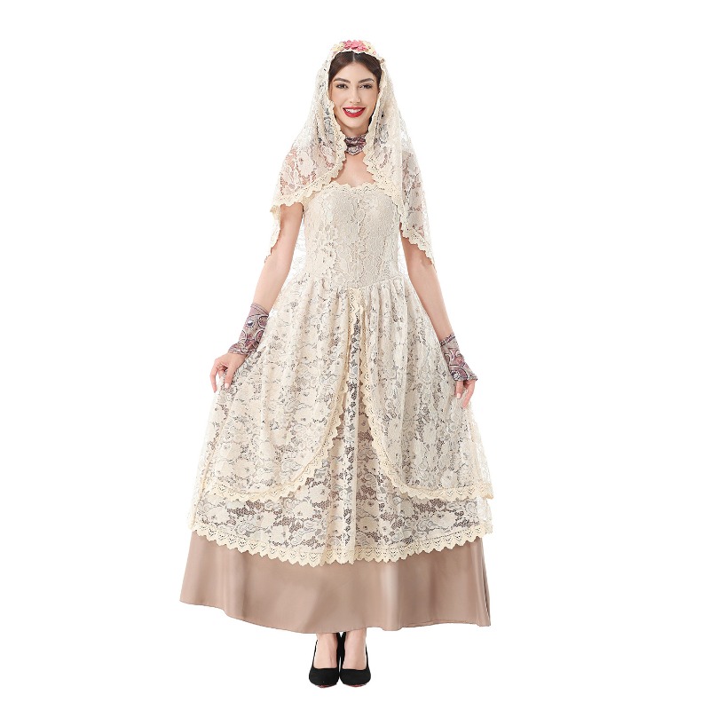 Women Vintage Lace Maxi Dress  - Dresses 评论和价格