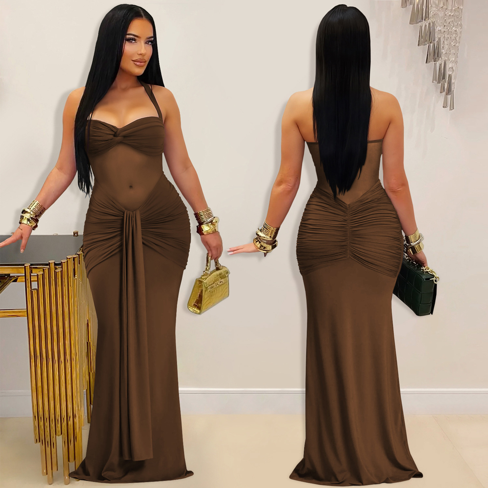 Sexy Sheer Layer Mesh Halter D - Sexy Mesh Sheer Bodycon Dress 评论和价格