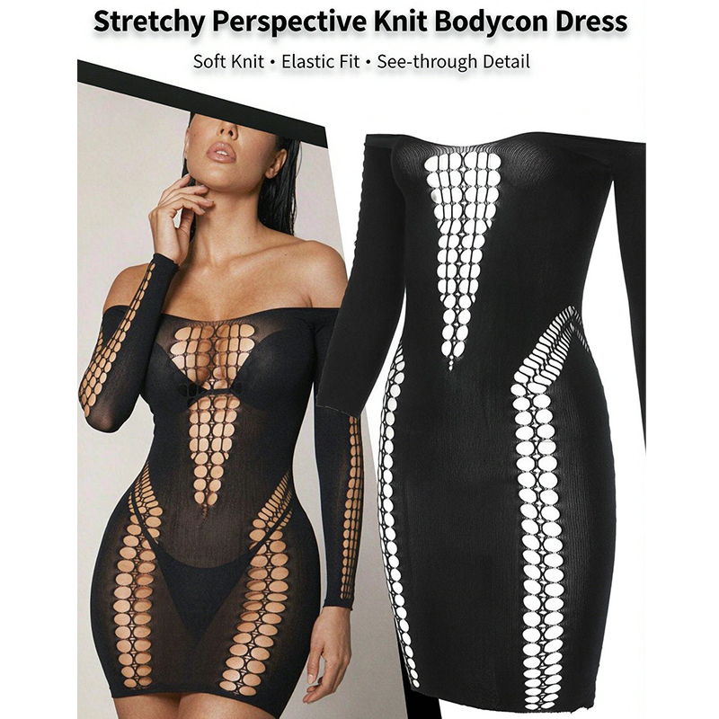 Women Sheer Mesh Long Sleeve B - Sexy Mesh Sheer Bodycon Dress 评论和价格