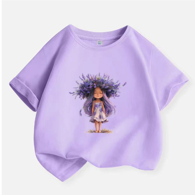 New Y2K Tops Lavender girl Gra - Y2K Graphic Baby Tee Crop 评论和价格