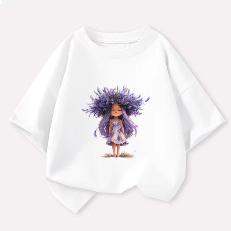 New Y2K Tops Lavender girl Gra - Y2K Graphic Baby Tee Crop 评论和价格