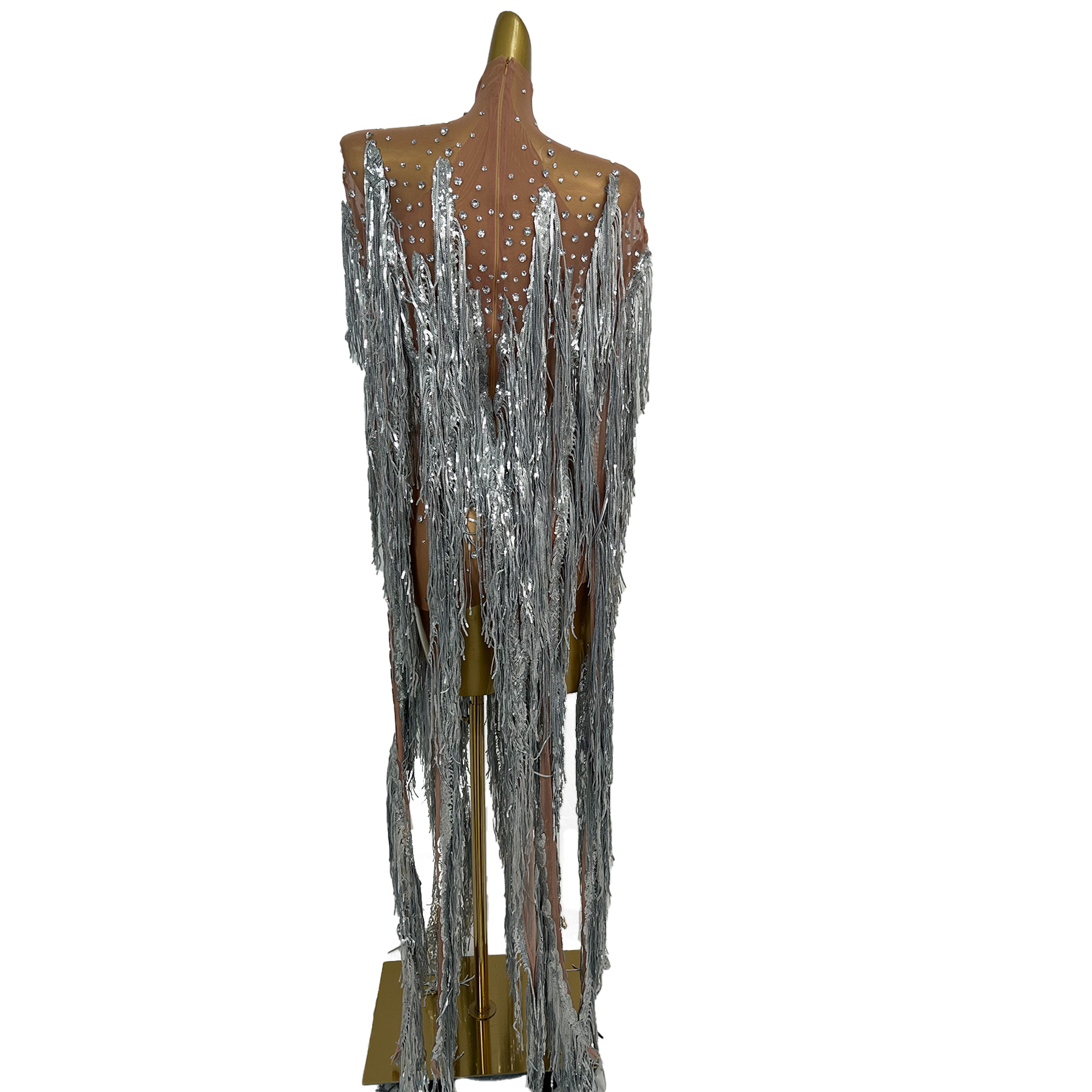 yusanBar See Through Mesh Outf - Sparkly Rhinestone Club Party Dress 评论和价格