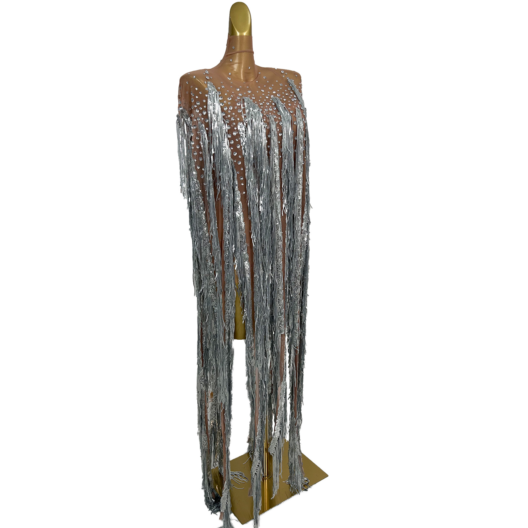 yusanBar See Through Mesh Outf - Sparkly Rhinestone Club Party Dress 评论和价格