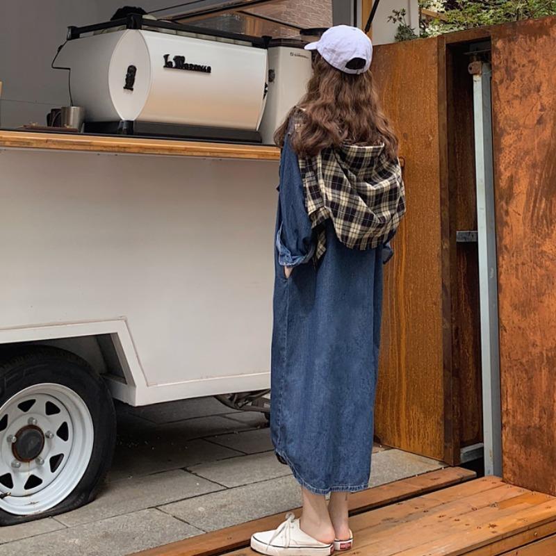 2026 New Women Denim Shirt Dre - Korean Style A Line Shirt Dress 评论和价格