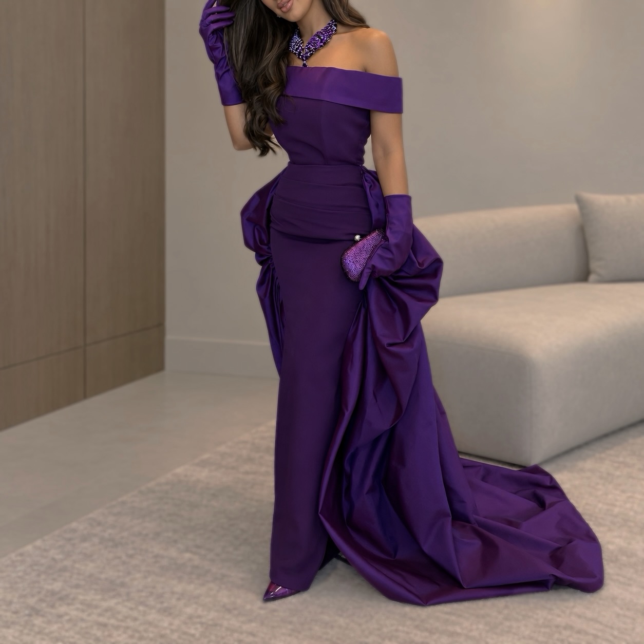 Customized Sexy Satin Evening  - Elegant Satin Evening Gown Split 评论和价格