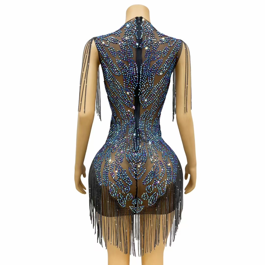 Elegant Women Luxury Dinners E - Sparkly Rhinestone Club Party Dress 评论和价格