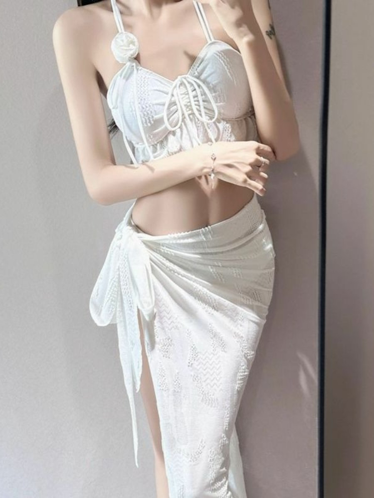 Ladies Floral Two Piece Swimsu - Tops 评论和价格