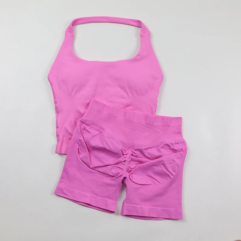 Seamless Yoga Set Womens Backl - Seamless Ribbed Workout Tank Top 评论和价格