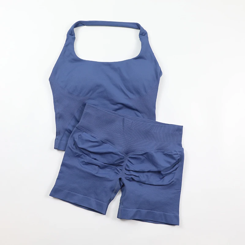 Seamless Yoga Set Womens Backl - Seamless Ribbed Workout Tank Top 评论和价格