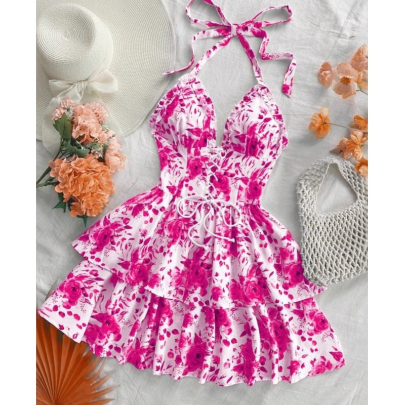 Women Vacation Style Retro Sho - French Vintage Floral Midi Dress 评论和价格